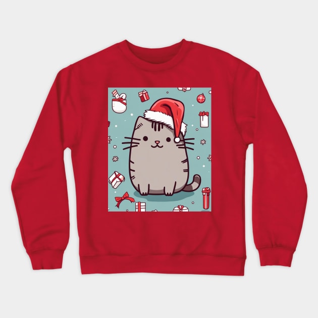 Pu-sheen Santa kitty Crewneck Sweatshirt by Love of animals